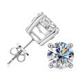 wholesale 925 Sterling Silver Classic Four-Prong D Color Moissanite Stud Earrings for Women, Cross-Border Exclusive Versatile Wholesale Hot Seller-0-4