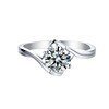 wholesale 18k Gold Plated Silver Classic D Color Moissanite Diamond Ring Women's Angel Kiss Proposal Valentine's Day Gift-0-4
