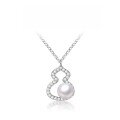 wholesale 925 Sterling Silver Auspicious Freshwater Pearl Gourd Necklace for Women, Versatile and Elegant Ins-inspired High-end Luxury Pendant Collarbone Chain-0-4