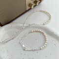 wholesale S925 Sterling Silver Natural Freshwater Pearl Crushed Silver Necklace for Women, Korean New Style Minimalist and High-End Bracelet-0-2