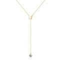 Sterling Silver Moissanite Butterfly Pendant Necklace, Y-Chain-0-3