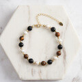 wholesale Metal jewelry wholesale: tiger eye stone, obsidian, shell, pearl beaded bracelet-0-3