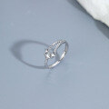 wholesale S925 Sterling Silver Plain Meteorite Ring, Ins Minimalist Style Niche Design Adjustable Open Ring Jewelry Wholesale-0-3