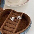wholesale S925 Silver Simple and Versatile Bow Earrings for Women, New Trendy and Unique Elegant Earrings-0-1