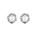wholesale S925 Sterling Silver Irregular Geometric Pearl Inlaid Earrings, Retro Literary French Style Luxe Ear Accessories-0-4