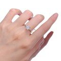 wholesale S925 silver ring with simulated diamond cut, 6*6 pagoda ring for women, simple and elegant diamond ring, live streaming and dropshipping available-0-4