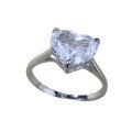 wholesale S925 Sterling Silver New Style High-End Zircon Inlaid Heart Shaped Ring, Fashionable and Versatile Elegant Proposal Ring-0-4