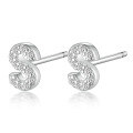 wholesale Metal material: 925 Sterling Silver Earring type: Stud Earrings Style: Luxury, High-end Feature: Inlaid with Zircon Design: 26 Letters Target audience: Women Use: Cross-border wholesale-0-23
