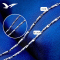 wholesale S925 Silver Korean Style Women's Necklace Minimalist Collarbone Chain Round Wire Melon Seed Oblique Cable Chain Source Factory Accessories-0-4