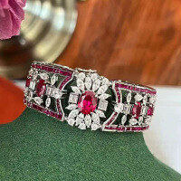 wholesale Sterling Silver 7*9 Ruby Bracelet by Zhuozhifan Jewelry New Luxury Setting Vintage Elegant High-End Bracelet-B043 Ruby 16cm 925 Silver