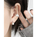 wholesale S925 sterling silver 559 Korean-style C-shaped ear cuff, ins-style unique and niche, luxurious and high-end, freshwater pearl earrings for women-0-2