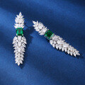 wholesale S925 Sterling Silver Heavy Duty Elegant Earrings Hand-Set High Carbon Diamond Zircon Emerald Cut Stud Earrings for Women Drop Shipping Wholesale Live Streaming-0-3