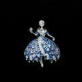 wholesale 925 Silver Gold-Plated High Carbon Diamond Dancing Fairy Royal Blue High Jewelry Women's Brooch-0-3