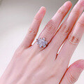 wholesale S925 Silver New 4*6mm Petal Teardrop White Diamond Ring Simple and Stylish Versatile Design-0-3