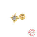 wholesale S925 Sterling Silver Octagonal Star Stud with Diamond Accent, Cross-Border Best-Seller Cold Style Ear Bone Earring-0-2