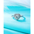wholesale 925 Sterling Silver 2 Carat Moissanite Diamond Ring Women's Love Heart Ring Couple Wedding Engagement Proposal Birthday Gift-0-2