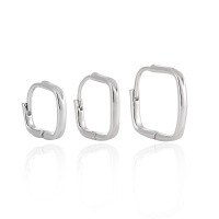 wholesale S925 Sterling Silver Geometric Square Ear Studs for Women, Minimalist Style, Small and Unique, Ins, Temperament Silver Earrings-Platinum [Small] 925 Silver