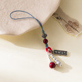 wholesale 999 Silver Exquisite Cinnabar "Pass Every Exam, Top the Golden List" Peace Lock Brush Pendant Y02115-0-1