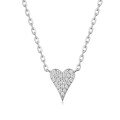 wholesale S925 Silver Pointed Heart Necklace for Women with Micro-Inlaid Design, Simple Collarbone Chain, Bestseller on Independent Sites-0-4