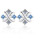 wholesale S925 sterling silver cross-border wholesale small windmill moissanite earrings, high-end women's jewelry ear studs-0-3