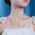 wholesale S925 Silver Necklace Curved Corridor Moissanite Pendant Choker Cross-Border Best-Selling Accessories Source Wholesale-0-3