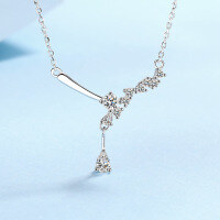 wholesale PT950 gold-plated S925 sterling silver women's Moissanite personalized pendant necklace gift factory wholesale in stock-85 points full Moissanite 925 silver