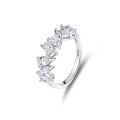 wholesale S925 Sterling Silver Zirconia Seven Princess Ring for Women, Small and Niche Stackable Row Ring,HW。-0-32