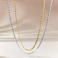 wholesale S925 Silver New Italian Import Pig Nose Necklace Collarbone Chain, Can Be Worn Alone or with Pendant for Layering, Available for Distribution-N383 Pig Nose Platinum &gt; 925 Silver