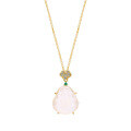 Metal Pendant Necklace, 2025 New Women's Luxury White Chalcedony Lariat Collar-0-3