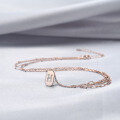 wholesale S925 Sterling Silver New Fashion Diamond-Encrusted Letter Pendant Collarbone Necklace Korean Version Minimalist Style Women's Accessory-0-3