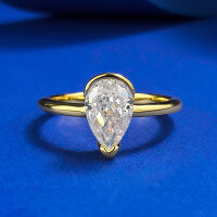 wholesale 925 Sterling Silver Jewelry New Everyday Light Luxury Small Teardrop 6*9mm White Diamond Ring for Women Fashion Versatile Style-R1133 Gold Teardrop Ring  Size 6