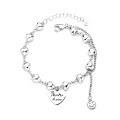 wholesale S925 Sterling Silver Korean-style Small Heart Interlocking Chain Ins-style Smiley Face Large Heart English Tag Bracelet-0-4