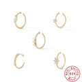 wholesale S925 Sterling Silver Diamond Nose Ring, Ear Bone, and Cartilage Ear Cuffs for Trendy Individuals-0-0