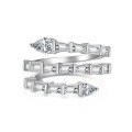 wholesale S925 Silver Snake-Shaped Triple-Row Diamond Ring for Women, Cross-Border Edition, AliExpress Edition, Dropshipping-0-1