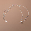 wholesale S925 Sterling Silver Brushed Square Necklace, Minimalist Niche Design Elegant Women's Necklace Y00648-0-4