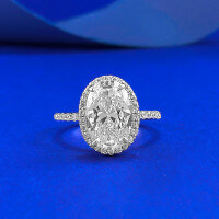 wholesale 925 Silver New 8*12 Oval Pigeon Egg High Carbon Diamond Ring Fashion Minimalist Ring Band-R1422 White Diamond Pigeon Egg Ring>Size 9