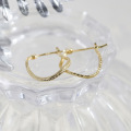 wholesale S925 Sterling Silver Gold-Plated Japanese Versatile aget* Same S-Curve Wave Earrings Minimalist Elegant Hoop Earrings-0-0