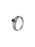 wholesale Metal material in the front: Silver-black zirconium ring for women, cross-border Europe and America,, fashionable and individual with a high-end feel, index finger ring that does not fade-0-5