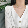 wholesale S925 Sterling Silver XA355 Korean Style Personality Collarbone Necklace, INS Trendy Unique Small Olive Bead Chain for Women-0-2