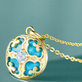 wholesale S925 Sterling Silver High-end Turquoise Necklace, New Chinese Style Women's Sweater Accessory, Versatile Jewelry for Physical Store Wholesale-0-1