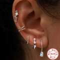 wholesale S925 Sterling Silver Triple-Layer Diamond and Opal Ear Cuff with a minimalist, high-end feel-0-3