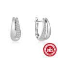 wholesale 925 Sterling Silver with Diamond Accent Chain Style Hoop Earrings, European and American Design-0-4