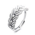 wholesale S925 silver Korean-style vintage leaf 3D wheat ear design fresh and simple minimalist forest-inspired open ring-0-6