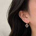 wholesale Sterling Silver New Hollow-Out Heart Earrings for Women, Viral Same Style Versatile Ear Wholesale-0-1