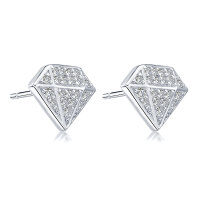 Metal French Light Luxury Lady Earrings, Wholesale Direct.-Geometric Style Stud Earrings [K White]