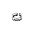 wholesale S925 Sterling Silver Retro Vintage Style Small Woven Tail Ring Minimalist Thai Silver Double Layer Korean Style Jewelry J9368-0-4