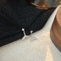 wholesale S999 Silver Korean Style Classic Fish Tail Earrings with Stone Inlays and Tassels, Minimalist and Luxurious Ear Accessories for Women-0-4
