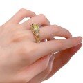 wholesale Metal Material: S925 Sterling Silver Gold Plated Zhu Zhifan Jewelry New Arrival National Tide Golden Dragon Fierce Dragon Head Ring, Unisex Design-0-4