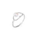 wholesale 925 Sterling Silver Pearl Ring Women, Small Niche Design, High-End Sense, Light Luxury, Ins Minimalist Style, Openable Fashion Personality Ring-0-4