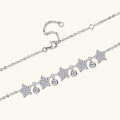 S925 Sterling Silver Moissanite Star Necklace, Sweet and Edgy Ins Style for Commuting-0-0